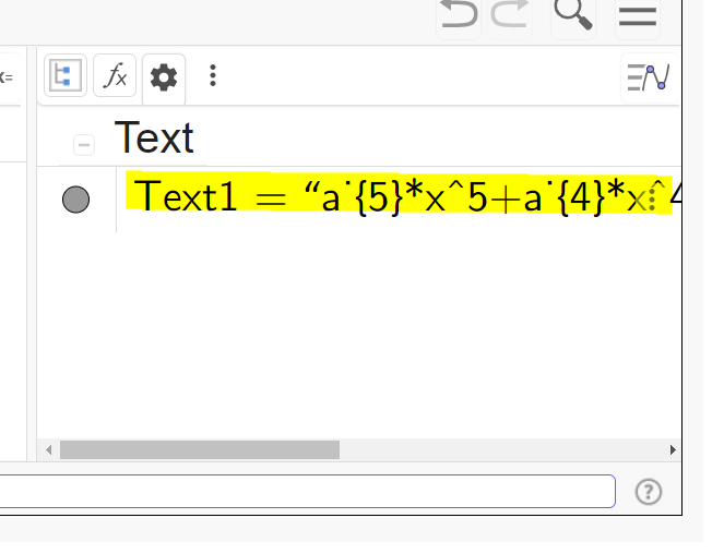 Der fertige Text erscheint in der Algebraansicht