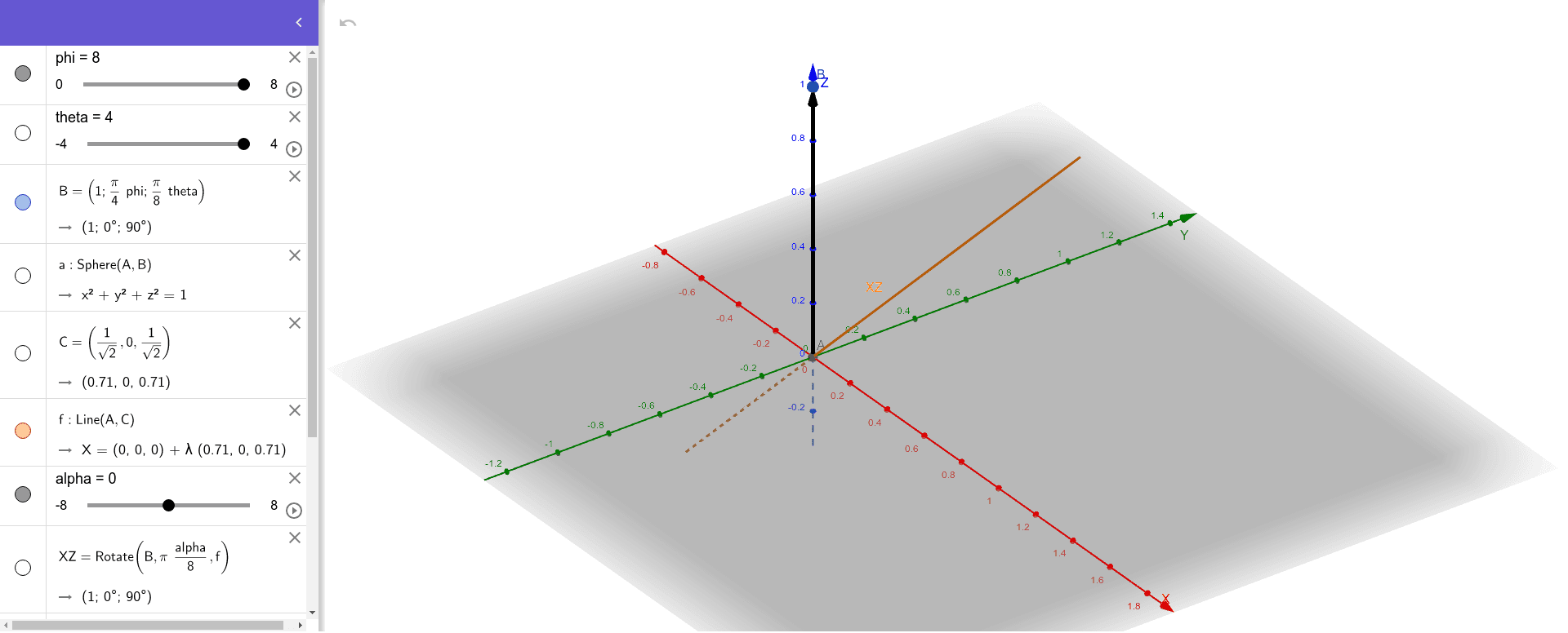 Bloch Sphere Geogebra