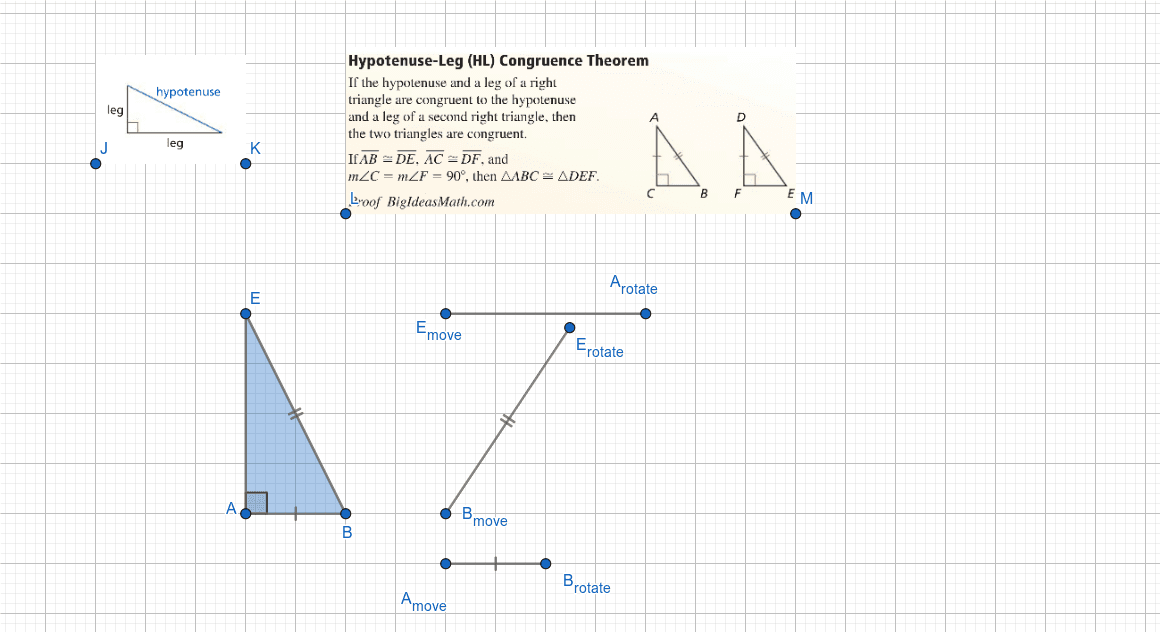 Hypotenuse Leg Triangle Congruence Theorem GeoGebra