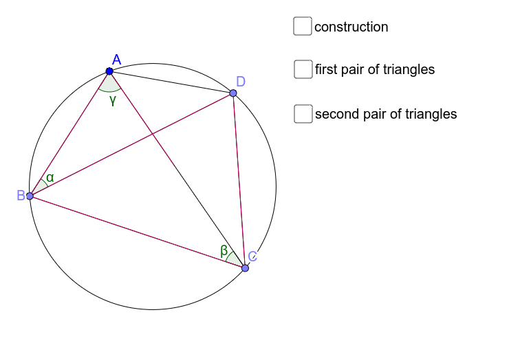 Prove that the product of the diagonals is the sum of the product of the pairs of opposite sides