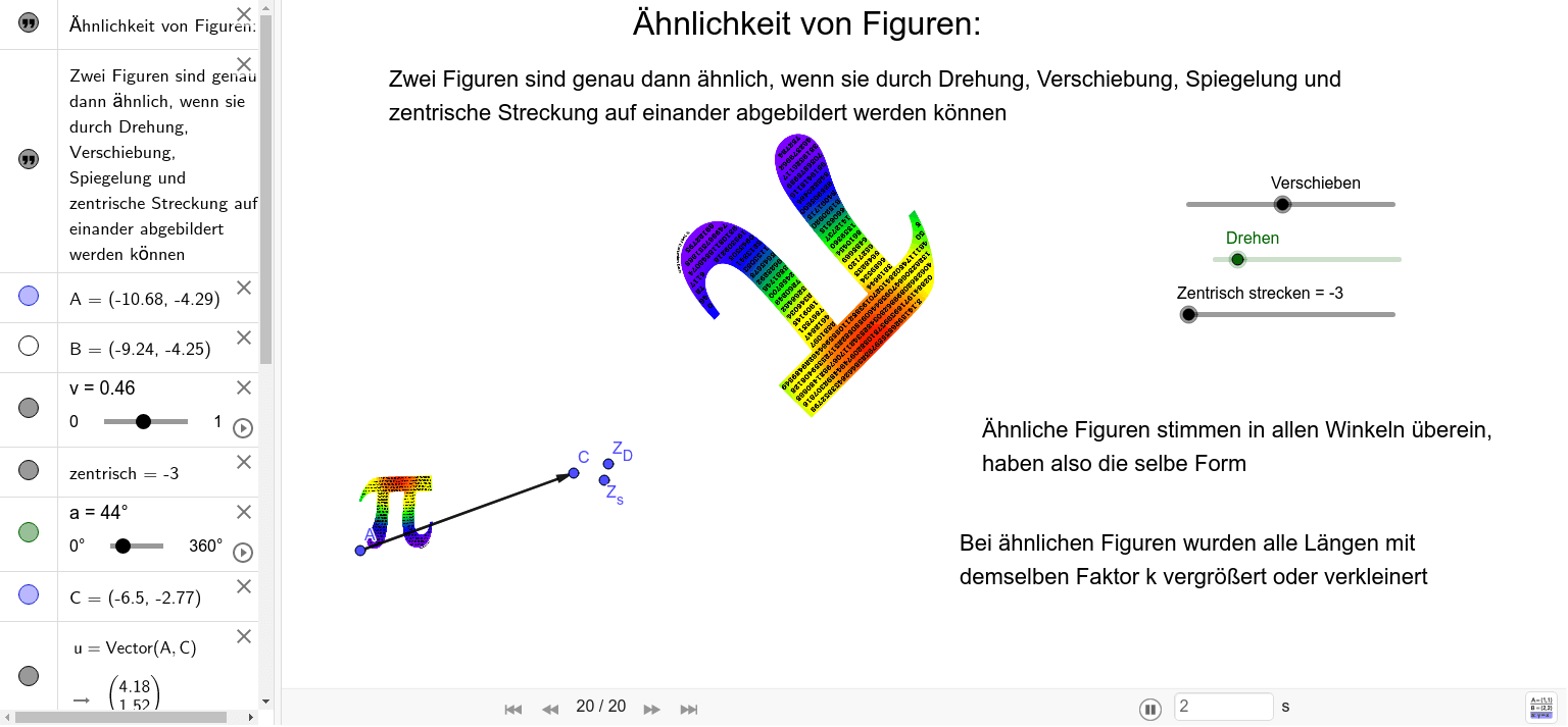 Ähnlichkeit von Figuren GeoGebra