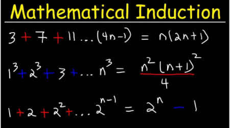 Dari langkah di atas, dapat kita asumsikan bahwa sebuah pernyataan harus dapat dinyatakan kebenarannya untuk n=1(atau syarat minimal yang lain) dan n=k+1. Berikut adalah beberapa contoh soal induksi matematika.
