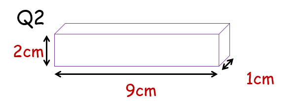 2)  On the grid below can you make a net for this cuboid? 