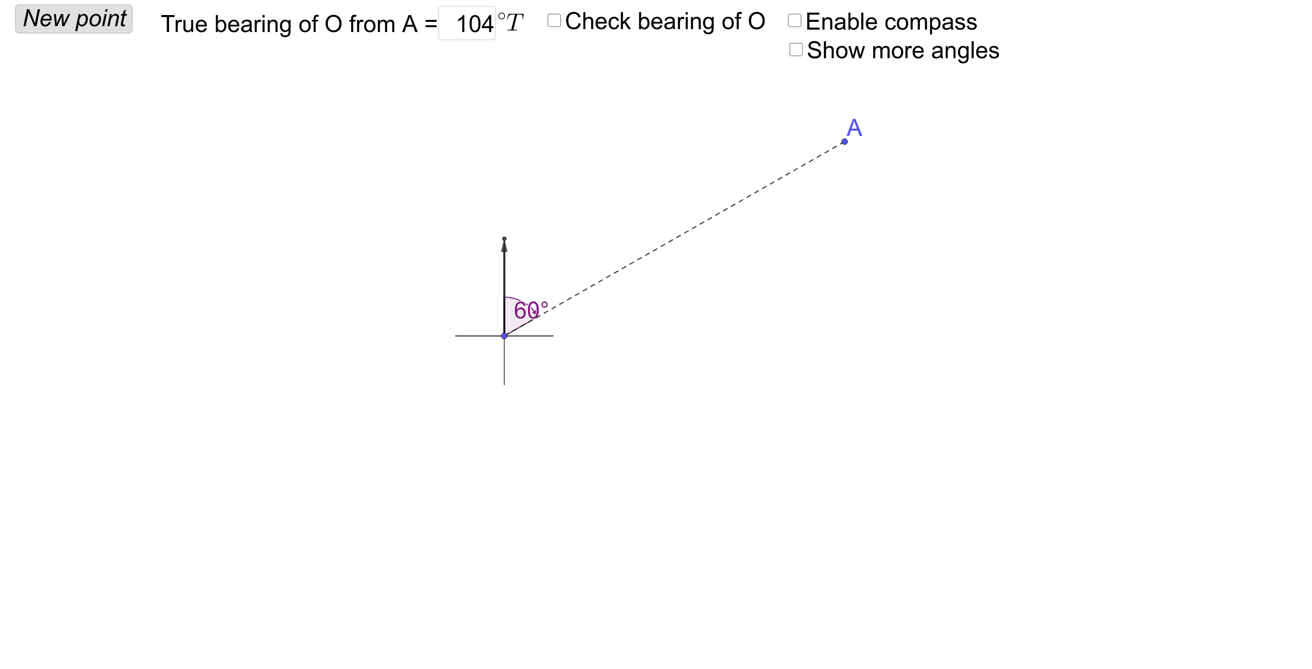 Back bearings GeoGebra