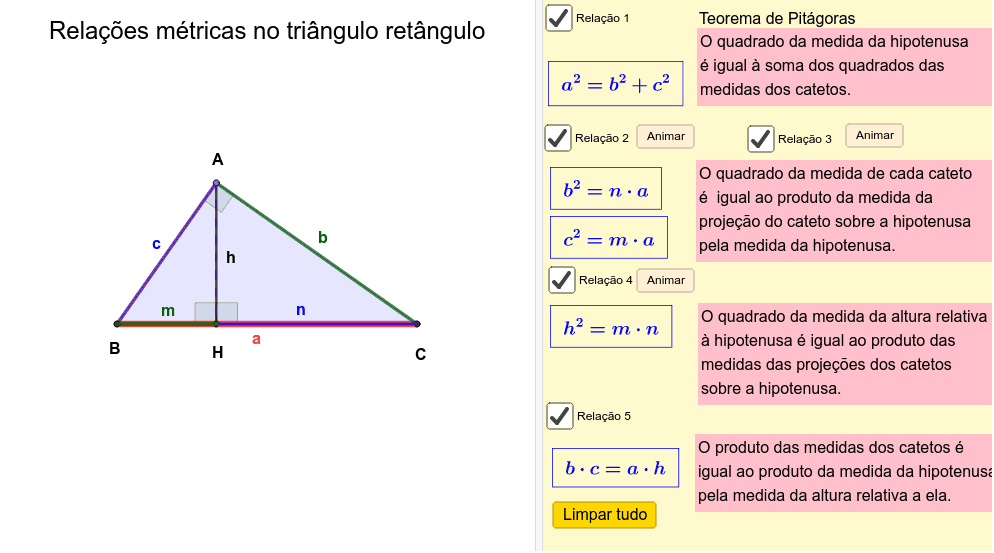 RELAÇÕES MÉTRICAS NO TRIÂNGULO RETÂNGULO \Prof Gis - Matemática