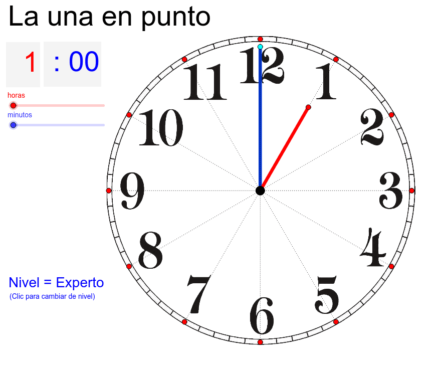 aniversario Deflector marioneta Aprende a leer la Hora en un reloj de agujas – GeoGebra