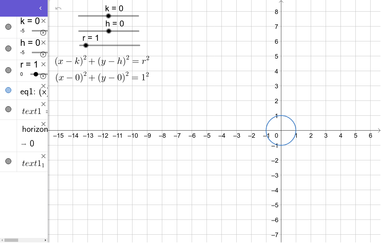 Circle Transformations GeoGebra