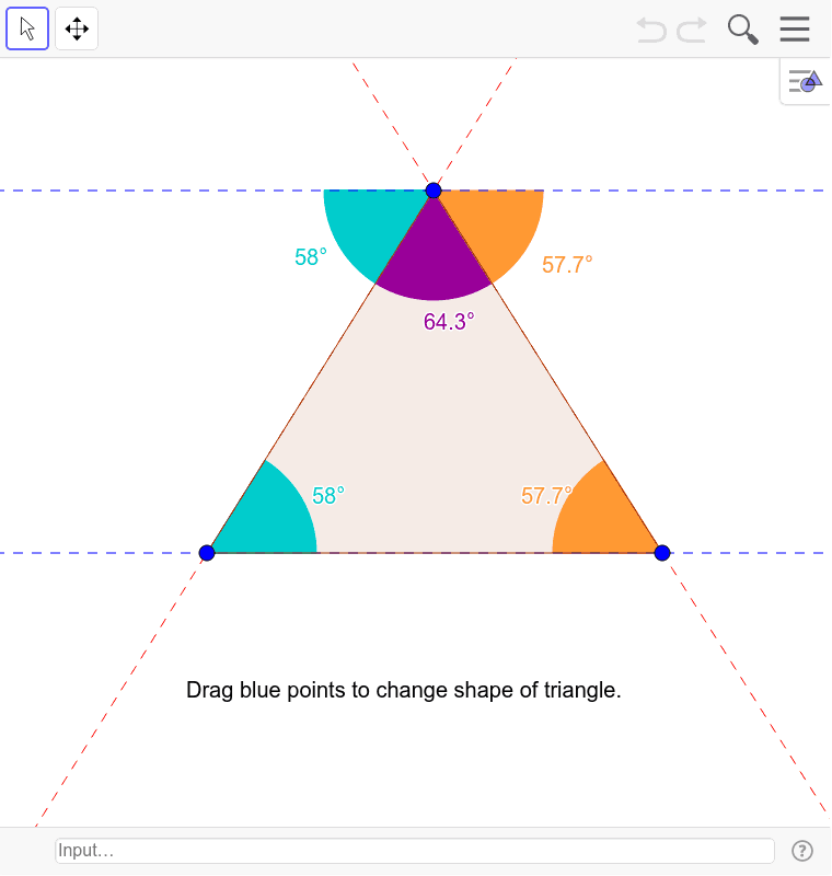 Investigating The Triangle Sum Theorem And Corollary Geogebra