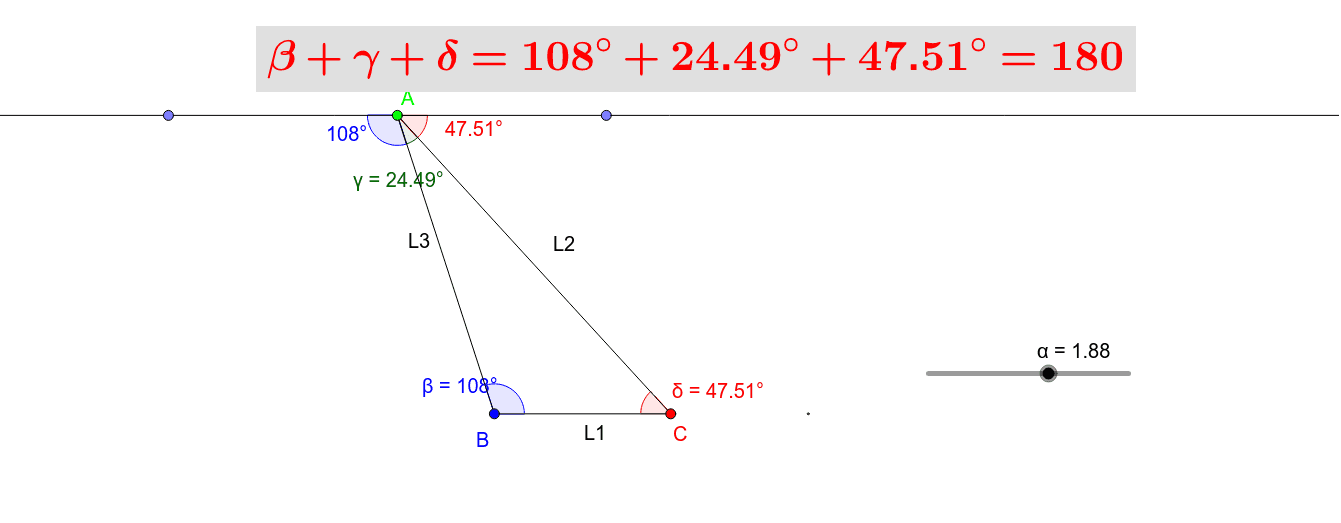 قياس المثلث مجموع يساوي زوايا زوايا المثلثات