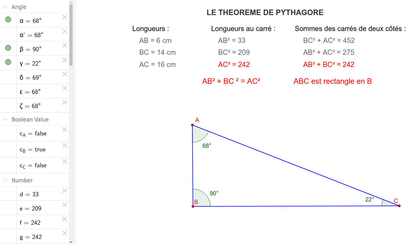 Theoreme De Pythagore 2 Geogebra Theoreme De Pythagore 2 Geogebra
