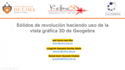 Sólidos de revolución usando la vista 3D del Geogebra