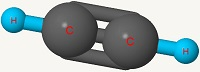 Imagen de una molécula de etino.