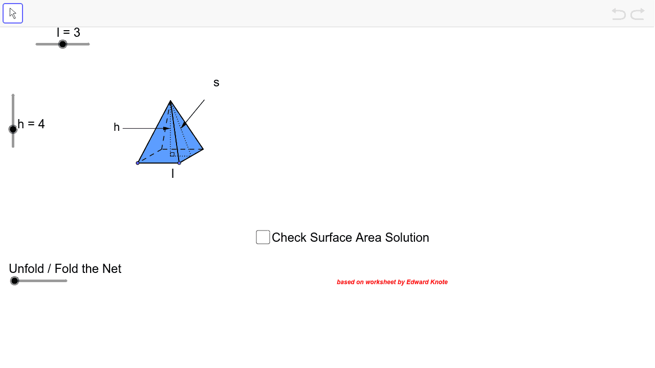 Surface Area of a Pyramid Using a Net – GeoGebra Throughout Surface Area Of Pyramid Worksheet