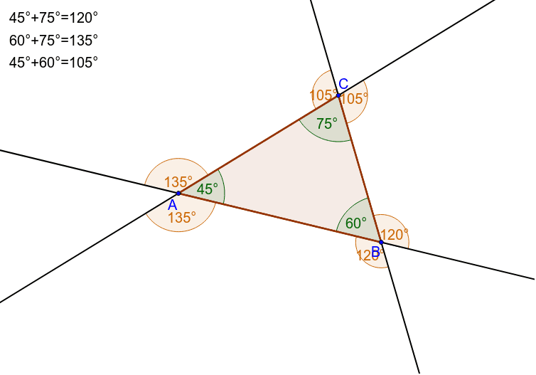 Triangle Exterior Angle Theorem Geogebra