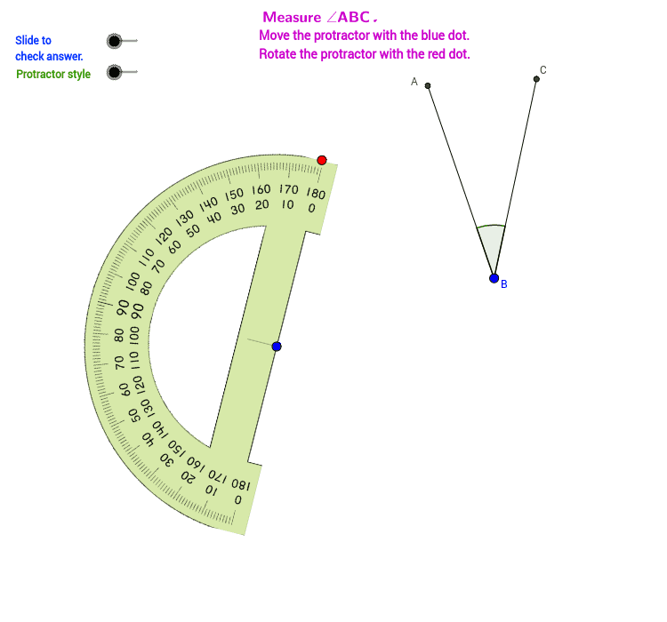 Protractor Practice GeoGebra