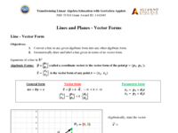 Lines & Planes -  Vector Forms - Activities.pdf