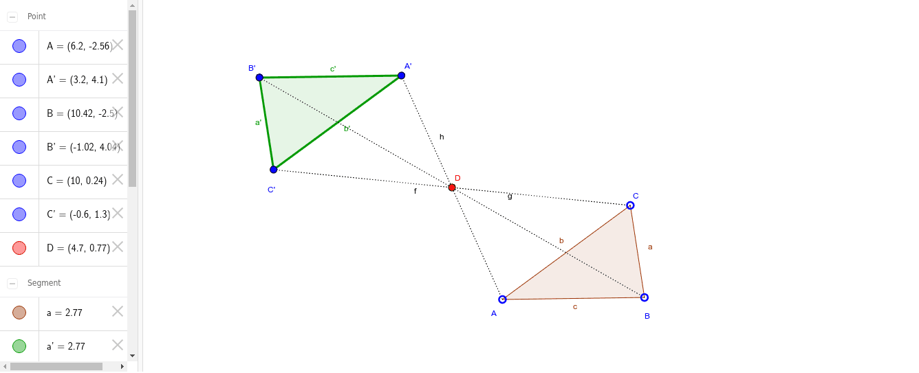 Централна симетрия – GeoGebra
