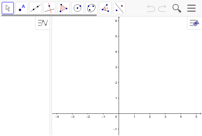 GeoGebra Web App scherm