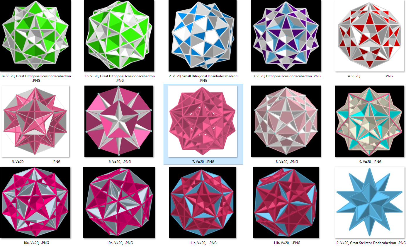 A set of stellations with the 20 vertices