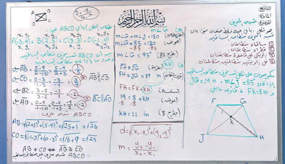 سبورة الدرس للاستاذ المبدع / أبوخالد