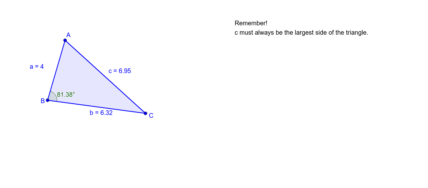 Geometry Lesson 9.1 Pythagorean Inequality Theorem GeoGebra