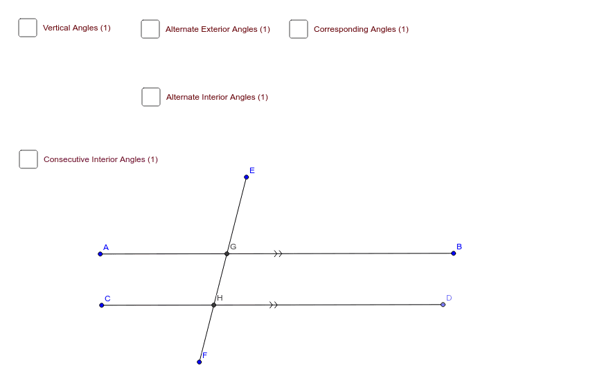 Parallel Lines Cut by a Transversal GeoGebra