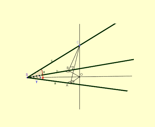 Тригранний кут (задача про два рівних плоских кути) – GeoGebra
