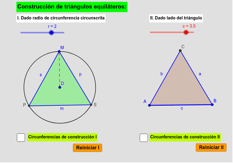 Construcción geométrica de triángulo rectángulo, triángulo