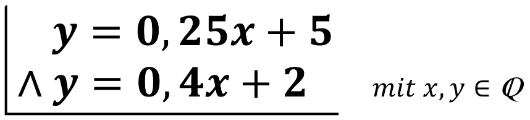 Zwei lineare Gleichungen mit zwei Variablen