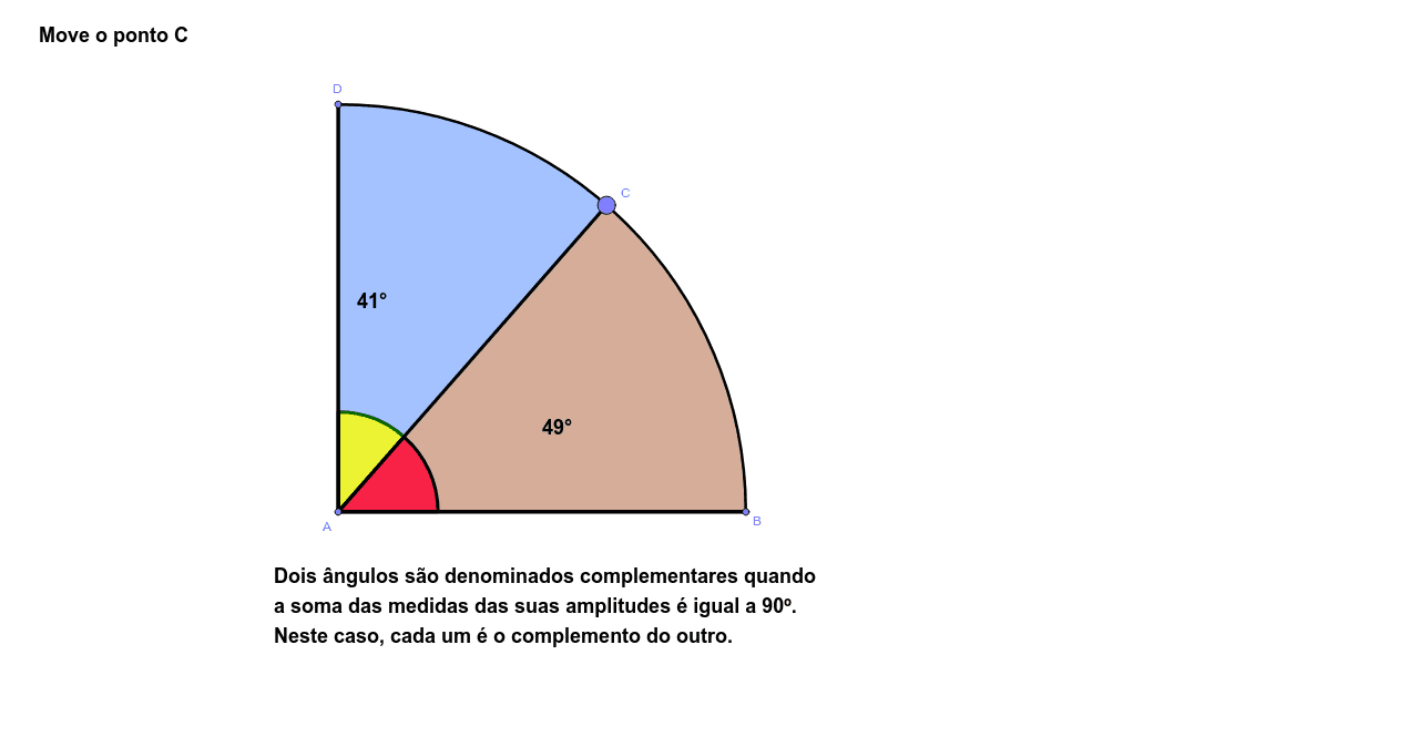 Ângulos Complementares – GeoGebra