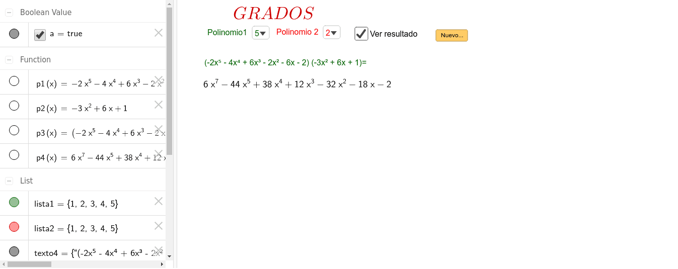 JOGO DOS POLINÔMIOS – GeoGebra