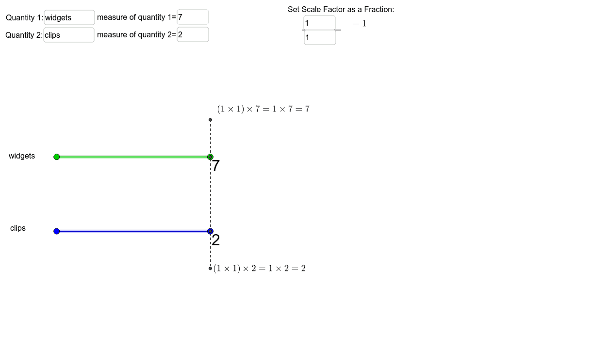 Ratio to rate Double number lines GeoGebra