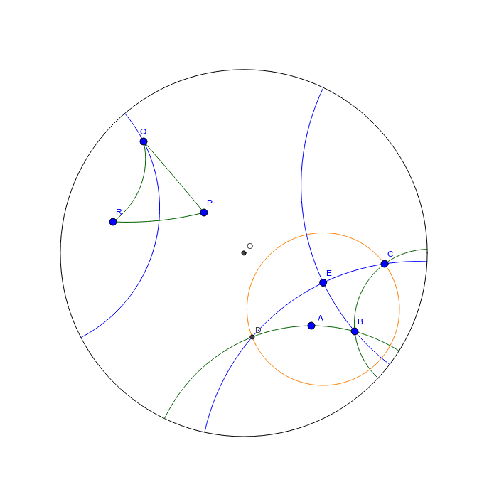 Construct Hyperbolic Angle Bisector (solution using hyperbolic compass