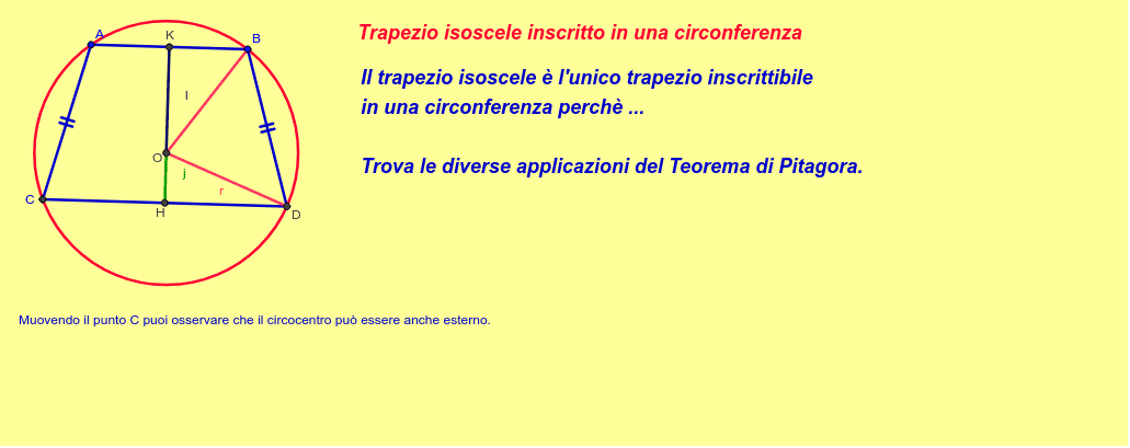 Trapezio Isoscele Circoscritto Ad Una Circonferenza Formule Trapezio isoscele inscritto in una circonferenza – GeoGebra