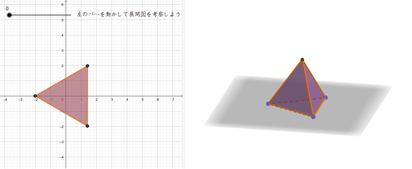 正四面体の展開図 Geogebra