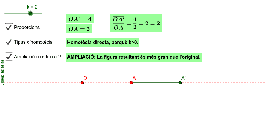 PROPIETATS DELS PUNTS HOMOTÈTICS
