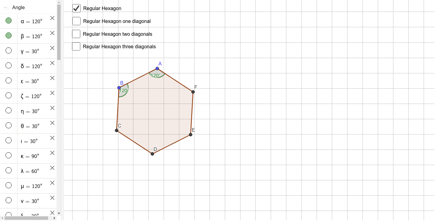 Sum Of The Interior Angles In A Hexagon Geogebra