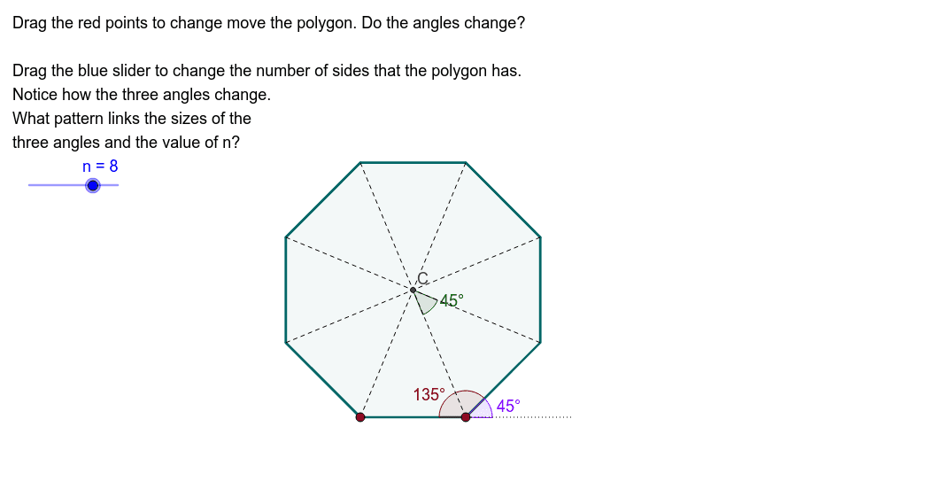 Interior And Exterior Angles In Regular Polygons Geogebra