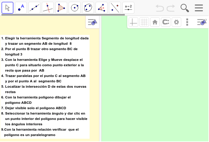 Construcción de paralelogramos conociendo la longitud de dos lados adyacentes