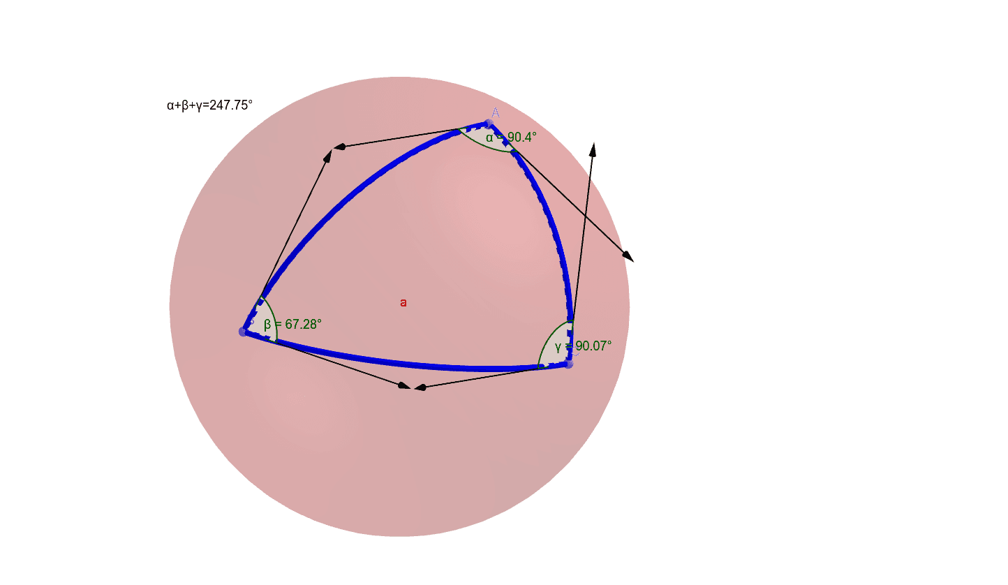 triangles on a sphere GeoGebra