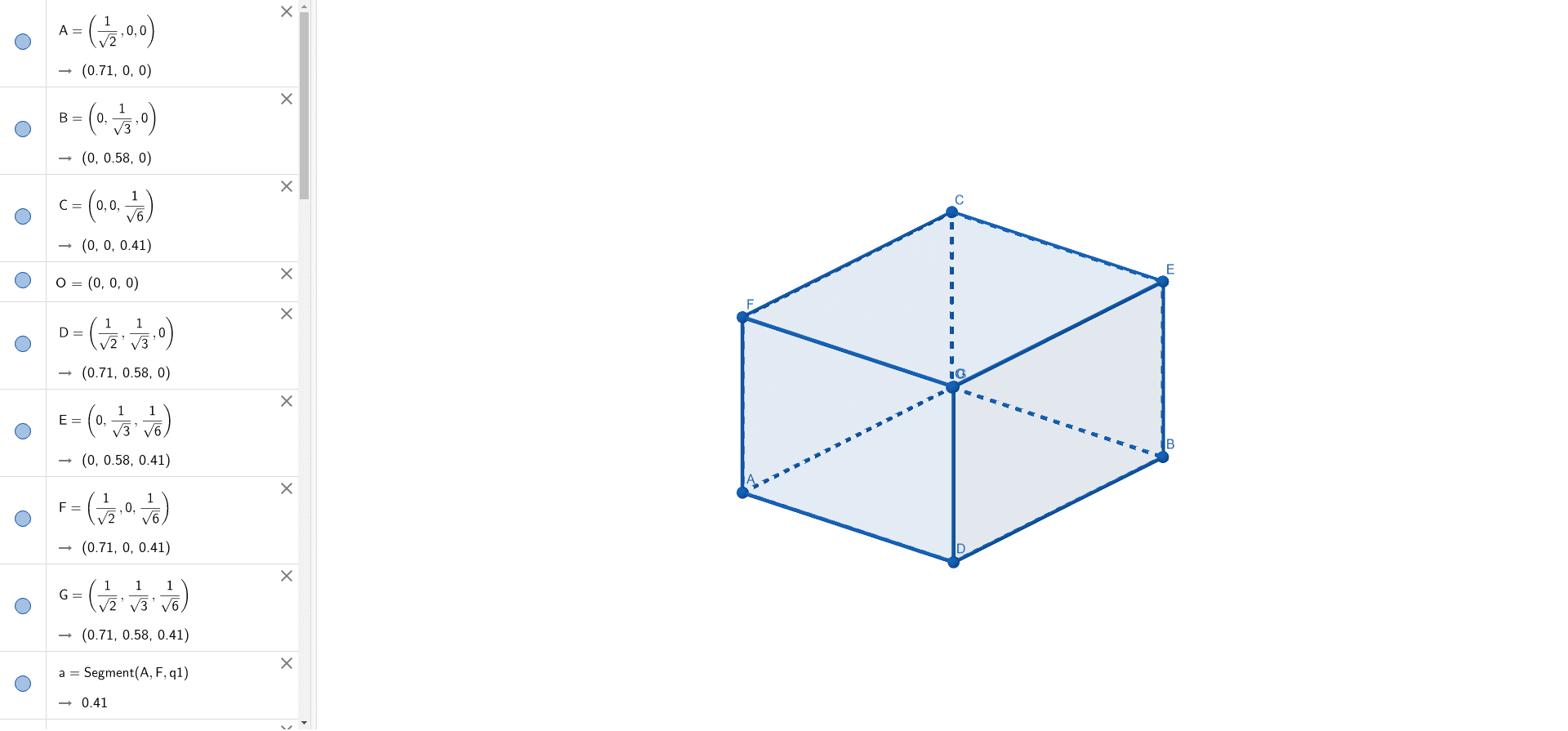 体対角線から見た直方体 Geogebra 体対角線から見た直方体 Geogebra