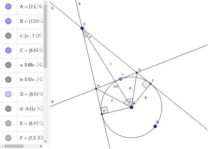 Frommenwiler. Geometrie. Aufgabe 16. Aufgabe: Berechnen µ aus α