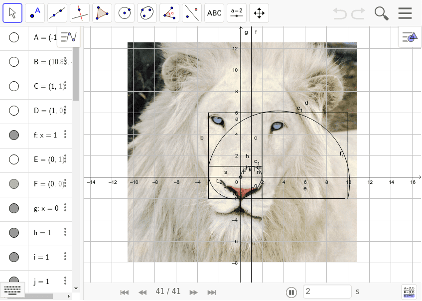 Golden Ratio In Physical Apparience Geogebra Golden Ratio In Physical Apparience Geogebra