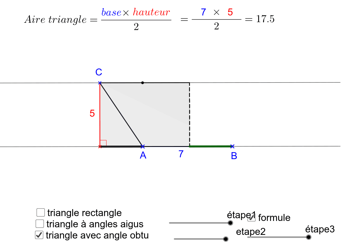 Aire Triangle Quelconque Aire triangle quelconque – GeoGebra