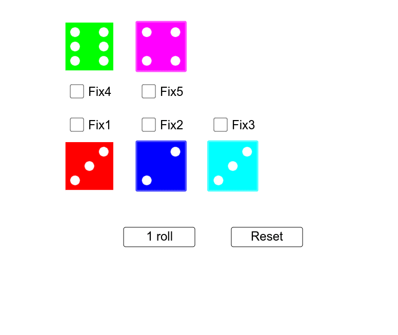 Yahtzee dice GeoGebra