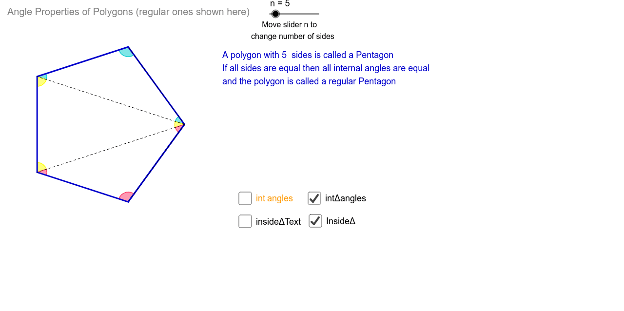 Interior Angles Of Regular Polygons Geogebra