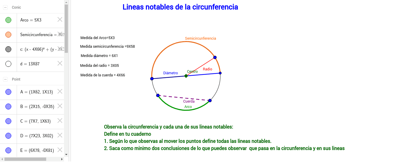 Puntos Y Rectas Notables De La Circunferencia www.geogebra.org