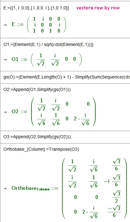 Example with CAS function gs(O) 