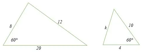 Calculate each side marked "k":