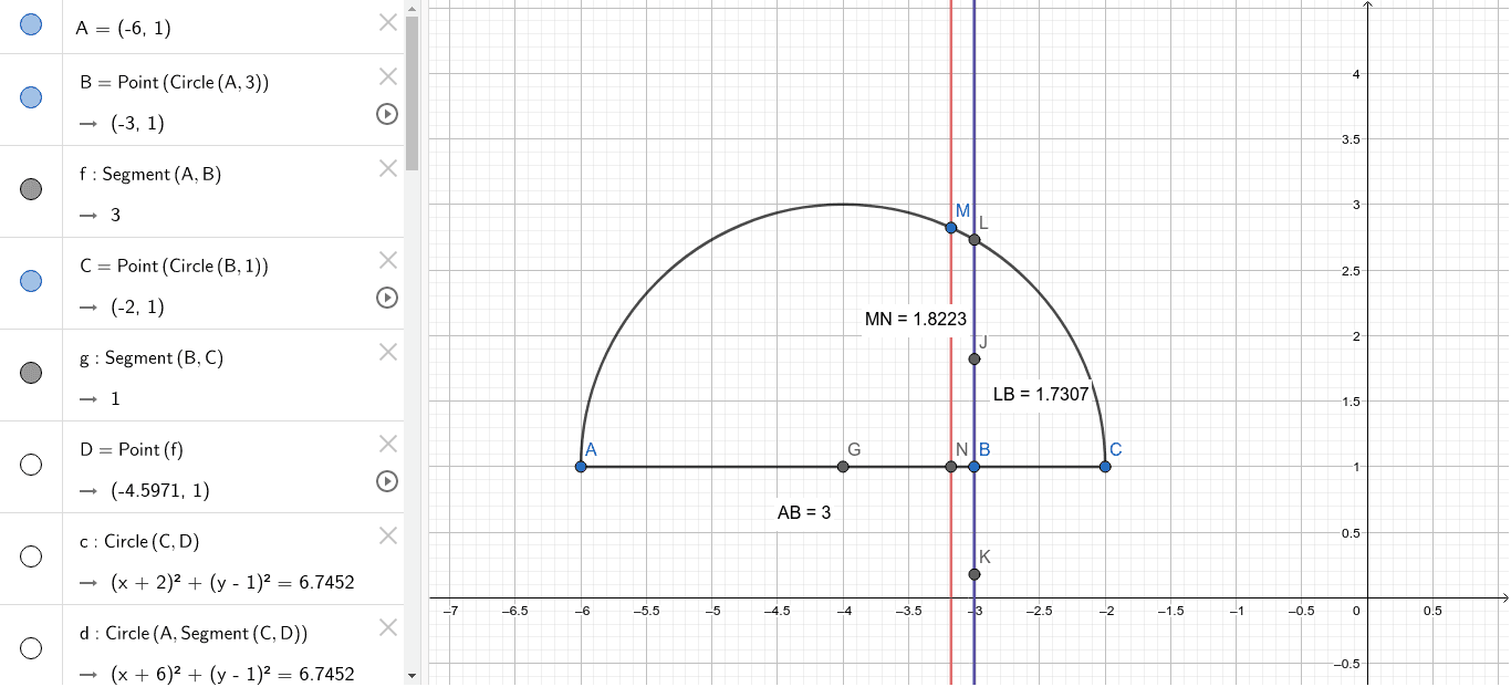 Square root of 3 construction GeoGebra